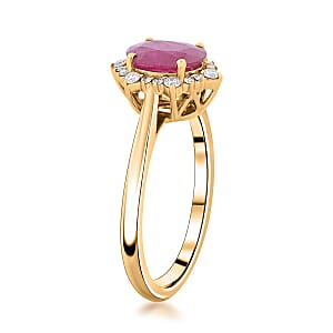 Certified & Appraised Luxoro 14K Yellow Gold AAA Montepuez Ruby and G-H I2 Diamond Ring (Size 6.5) 1.60 ctw