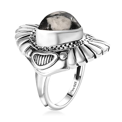 Artisan Crafted White Buffalo 3.65 ctw Ring in Sterling Silver (Size 10.0)