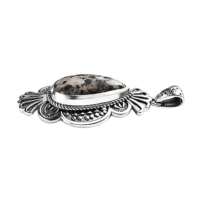 Artisan Crafted White Buffalo 8.35 ctw Pendant in Sterling Silver