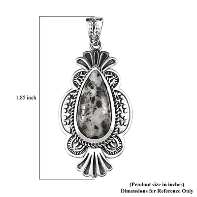 Artisan Crafted White Buffalo 8.35 ctw Pendant in Sterling Silver