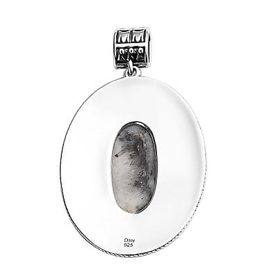 Artisan Crafted White Buffalo Pendant in Sterling Silver 9.30 ctw