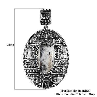 Artisan Crafted White Buffalo Pendant in Sterling Silver 9.30 ctw