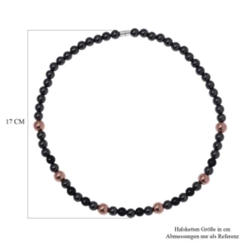 Hematite beads 289.00 ctw Necklace in Stainless Steel 20 Inches