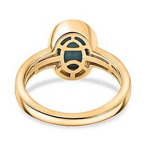 Sleeping Beauty Turquoise 1.50 ctw Ring in 18K Vermeil Yellow Gold Over Sterling Silver (Size 10.0)