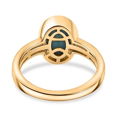 Sleeping Beauty Turquoise 1.50 ctw Ring in 18K Vermeil Yellow Gold Over Sterling Silver (Size 10.0)
