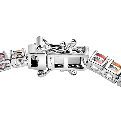 D'Joy Multi Sapphire Tennis Bracelet in Platinum Over Sterling Silver (6.50 In) 8.25 ctw