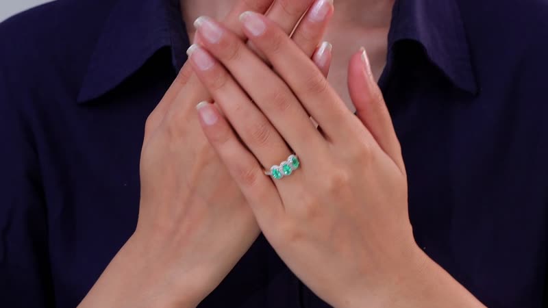 Cerified & Appraised Luxoro 14K Yellow Gold AAA Boyaca Colombian Emerald, Diamond (G-H, I2) (0.26 cts) Trilogy Ring (Size 10.0) 1.40 ctw