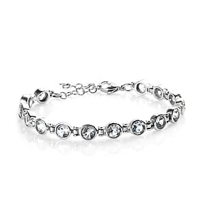 Sky Blue Topaz Link Bracelet in Stainless Steel (6.50 In) 8.75 ctw