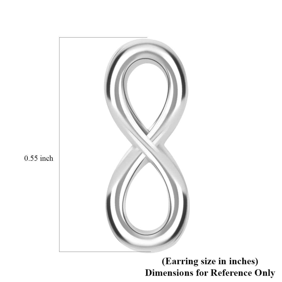 Sterling Silver Infinity Stud Earrings 1.90 Grams image number 5