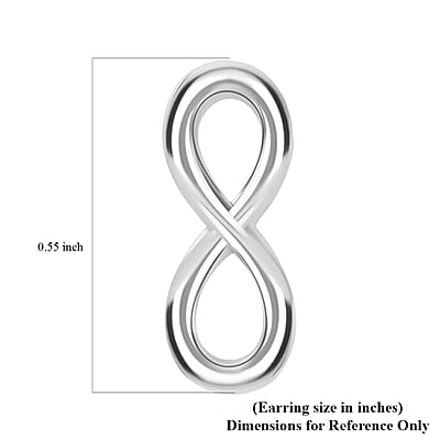 Sterling Silver Infinity Stud Earrings 1.90 Grams