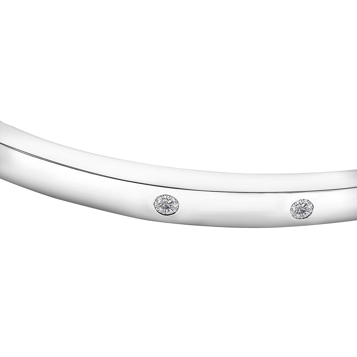 Lab Grown Diamond G-H SI Bangle Bracelet in Platinum Over Sterling Silver (7.50 In) 0.25 ctw