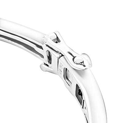 Lab Grown Diamond G-H SI Bangle Bracelet in Platinum Over Sterling Silver (7.50 In) 0.25 ctw