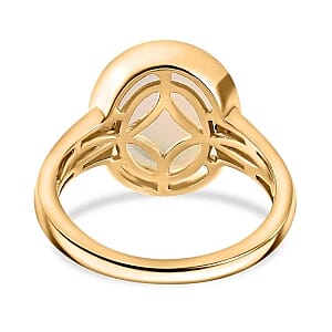 Ethiopian Welo Opal 2.81 ctw Ring in Vermeil Yellow Gold Over Sterling Silver (Size 11.5)