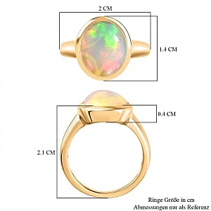 Ethiopian Welo Opal 2.81 ctw Ring in Vermeil Yellow Gold Over Sterling Silver (Size 11.5)