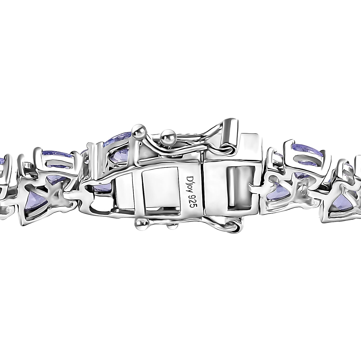 Tanzanite and White Zircon Bracelet in Rhodium Over Sterling Silver (6.50 In) 10.35 ctw