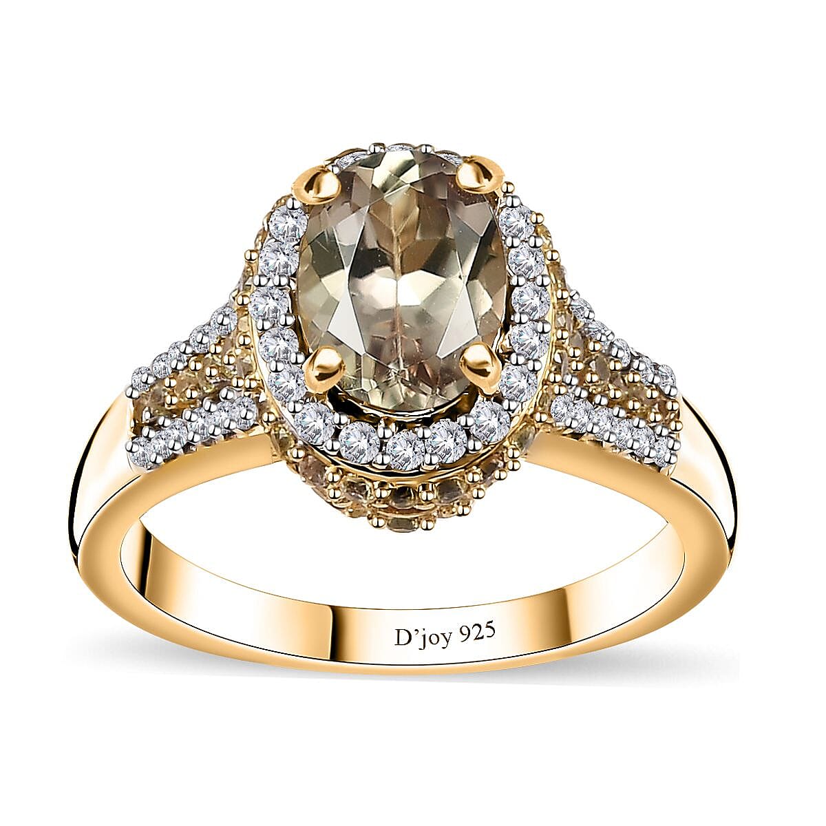 Buy AAA Turkizite and Multi Gemstone Ring in 18K Vermeil Yellow Gold ...