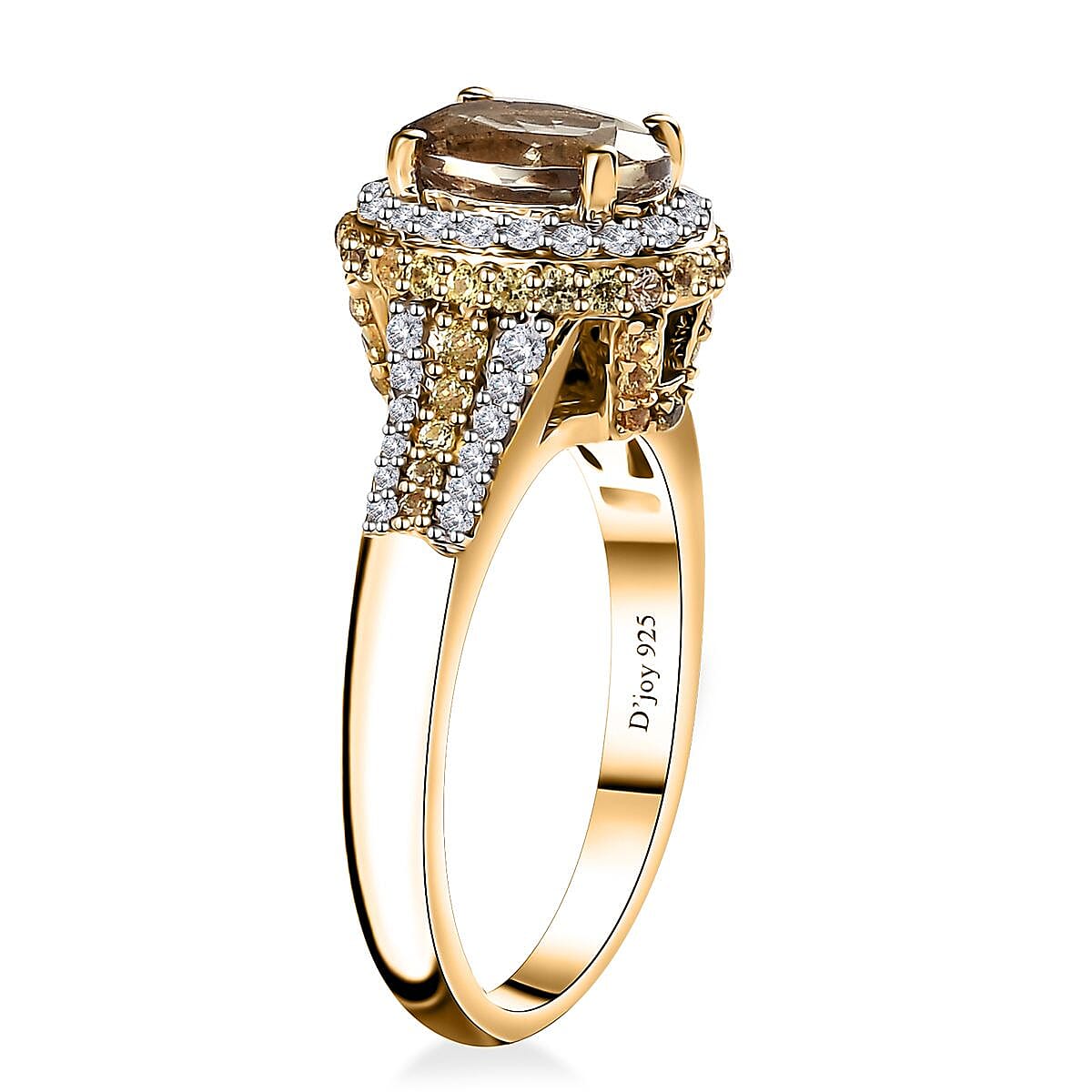 Buy AAA Turkizite and Multi Gemstone Ring in 18K Vermeil Yellow Gold ...