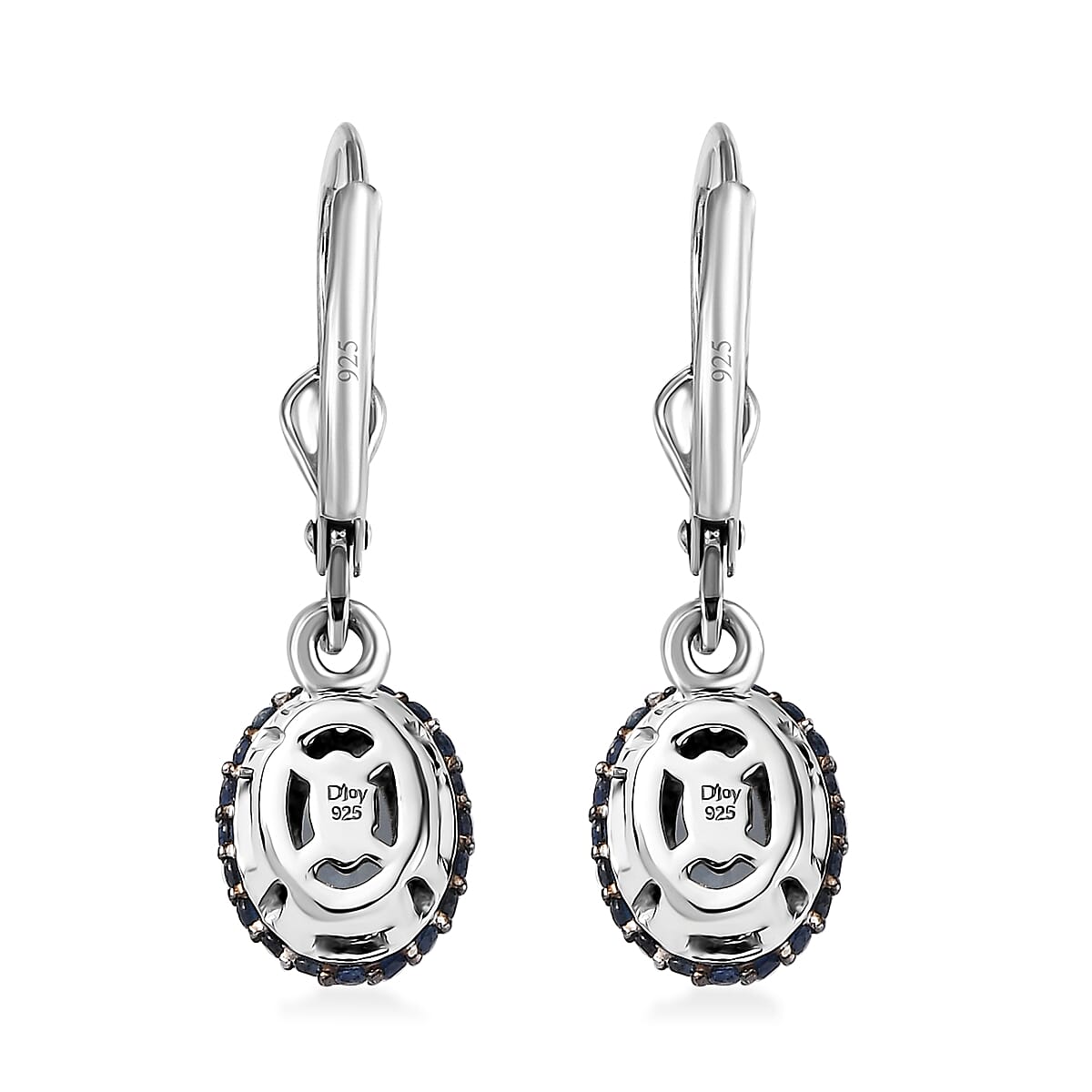 D'Joy Premium Santa Maria Aquamarine and Multi Gemstone Lever Back Earrings in Platinum Over Sterling Silver 1.60 ctw