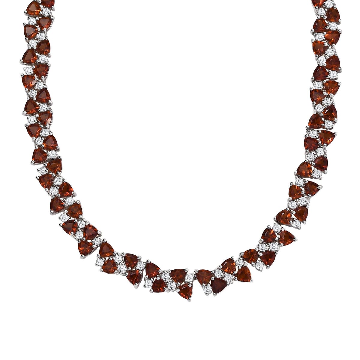 Santa Ana Madeira Citrine and White Zircon Necklace 18 Inches in Rhodium Over Sterling Silver 22.10 ctw image number 0
