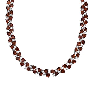 Santa Ana Madeira Citrine and White Zircon Necklace 18 Inches in Rhodium Over Sterling Silver 22.10 ctw