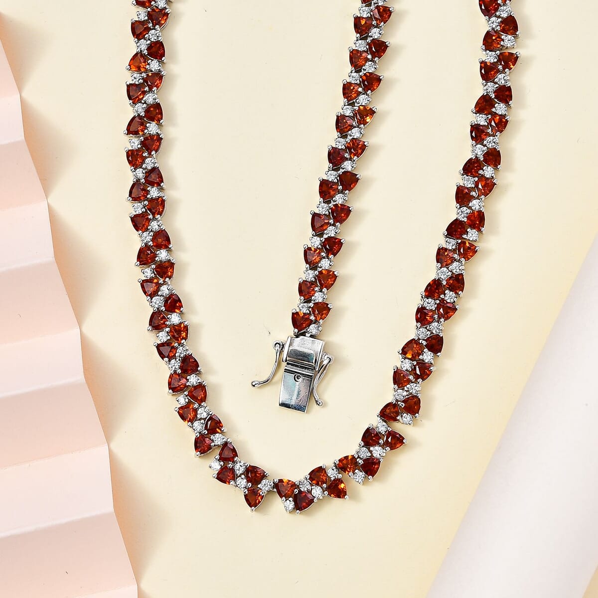 Santa Ana Madeira Citrine and White Zircon Necklace 18 Inches in Rhodium Over Sterling Silver 22.10 ctw image number 1