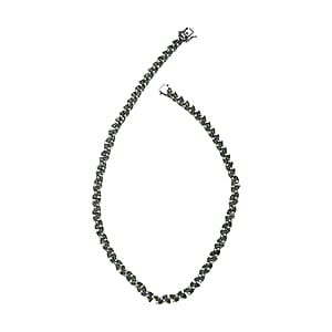 Madagascar Green Apatite and White Zircon Necklace 18 Inches in Rhodium Over Sterling Silver 31.25 ctw