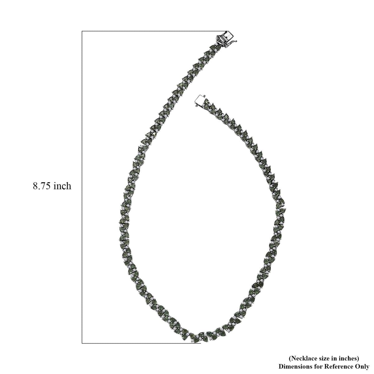 Madagascar Green Apatite and White Zircon Necklace 18 Inches in Rhodium Over Sterling Silver 31.25 ctw image number 5