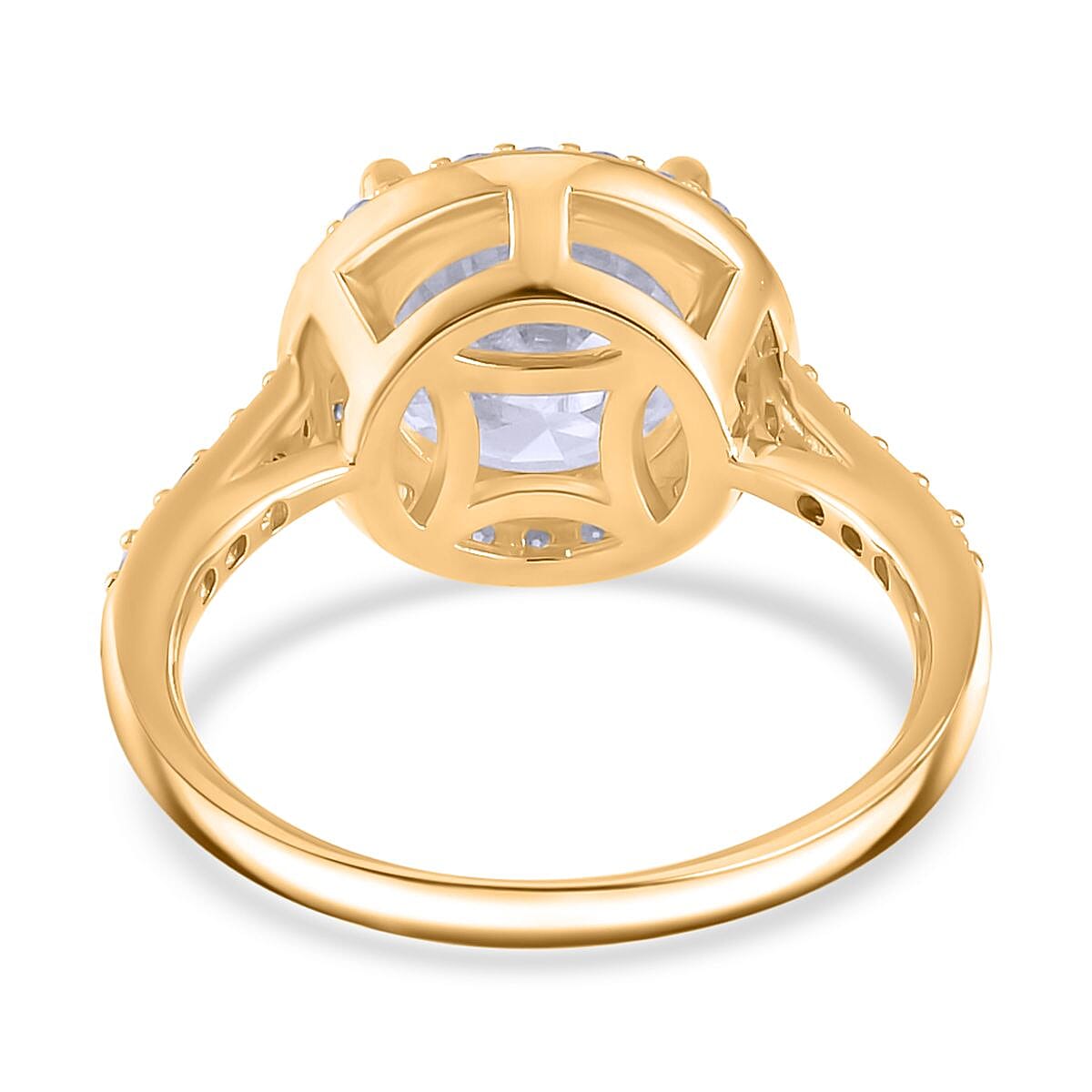 Moissanite 4.28 ctw Ring in Vermeil Yellow Gold Over Sterling Silver (Size 11.5)
