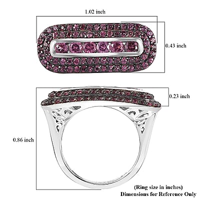 Tanzanian Wine Garnet Ring in Rhodium Over Sterling Silver (Size 10.0) 1.65 ctw