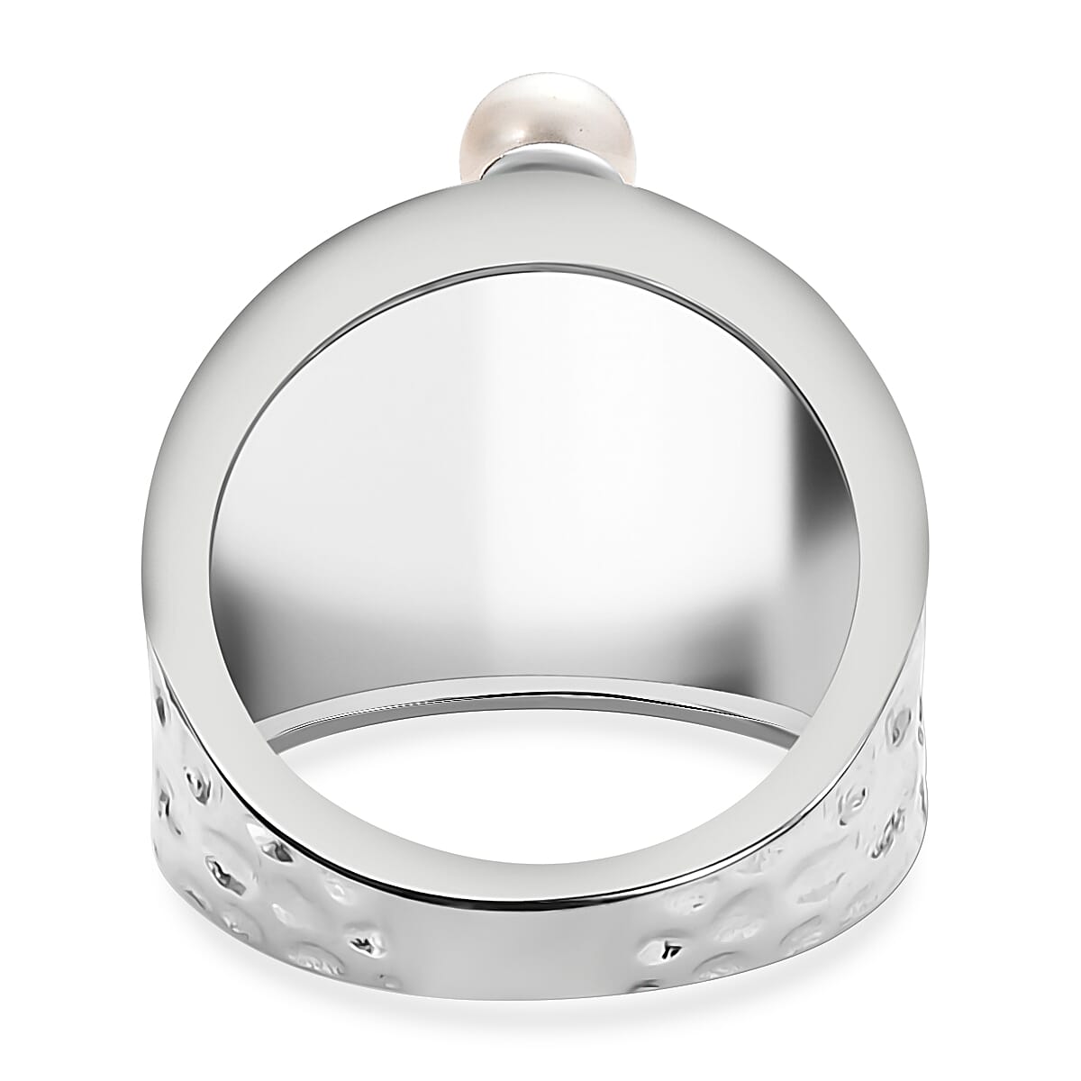 Freshwater Pearl Ring in Platinum Bond (Size 6.5)