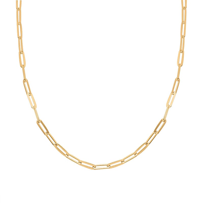 10K Yellow Gold 5.5mm Paper Clip Necklace 20 Inches 15.80 Grams