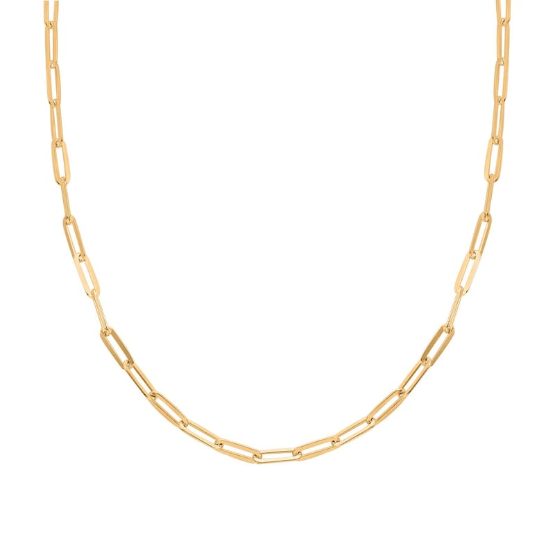 10K Yellow Gold 5.5mm Paper Clip Necklace 22 Inches 14.50 Grams