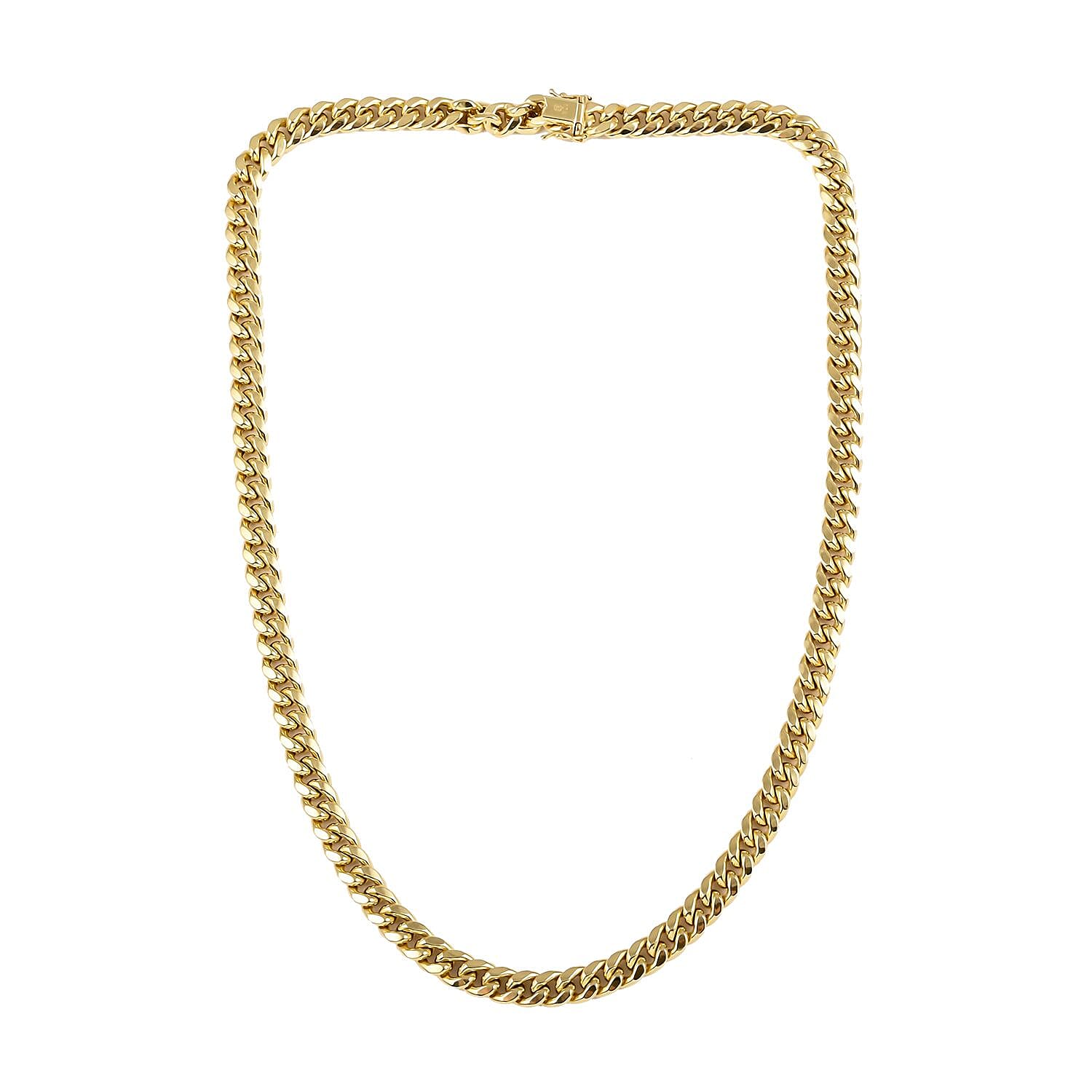 10K Yellow Gold 6mm Miami Cuban Necklace 22 Inches with Open Box Clasp 21.70 Grams