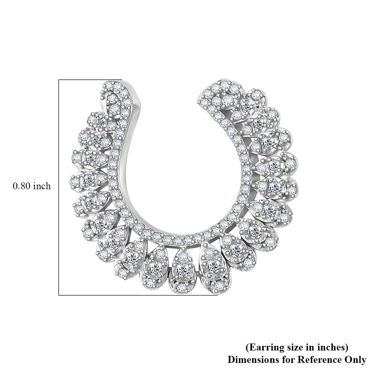 White Diamond Hoop Earrings in Rhodium Over Sterling Silver 1.00 ctw