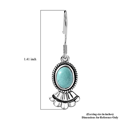 Artisan Crafted Sierra Nevada Turquoise Earrings in Black Oxidized Sterling Silver 2.40 ctw