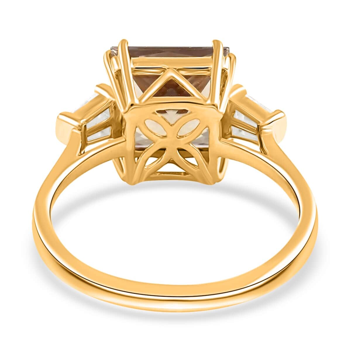 Certified and Appraised Iliana 18K Yellow Gold AAA Turkizite and G-H SI Diamond Ring (Size 7.5) 4.25 ctw image number 4