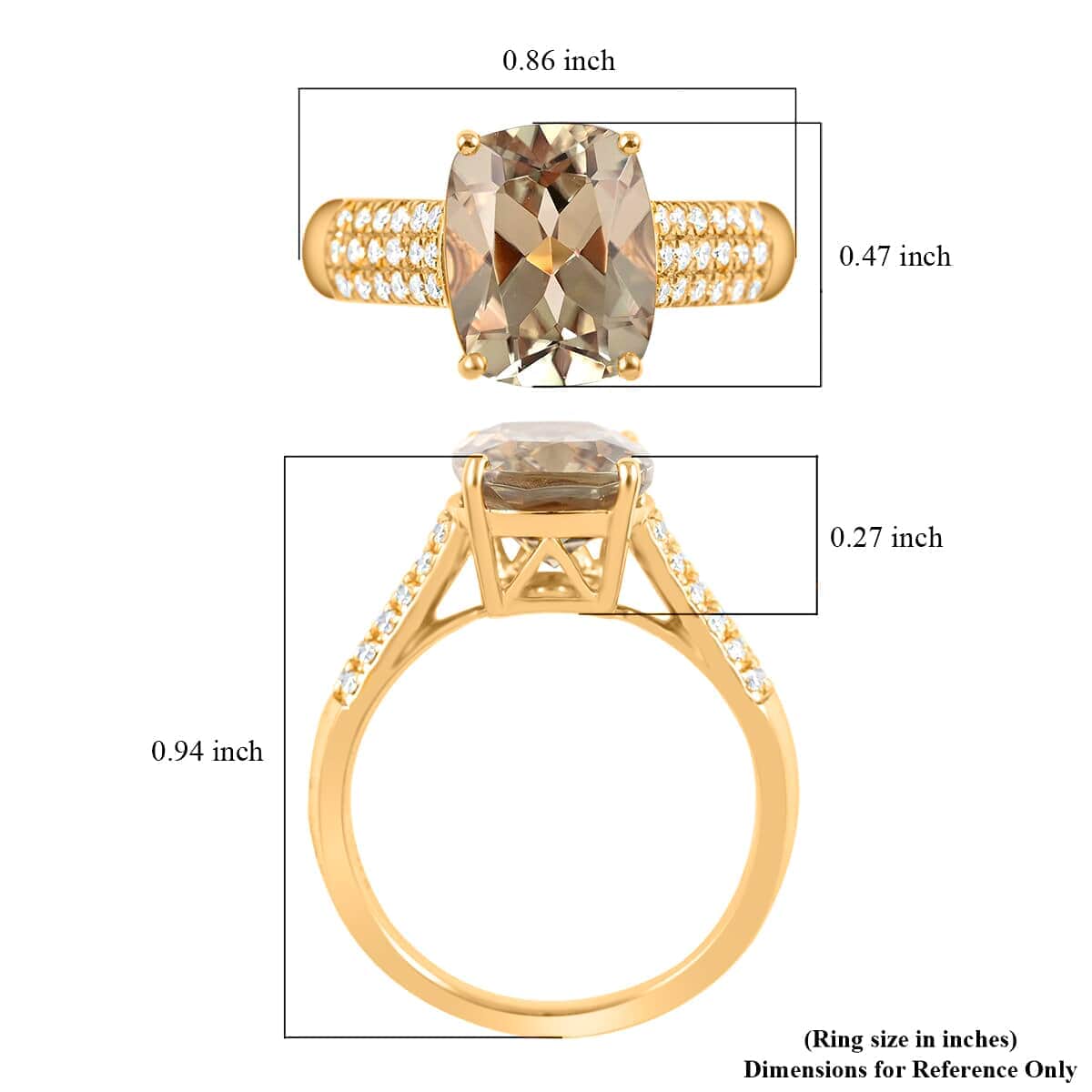 Certified and Appraised Iliana 18K Yellow Gold AAA Turkizite and G-H SI Diamond Ring (Size 10.5) 4.90 Grams 3.55 ctw image number 5