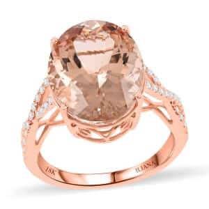 Certified and Appraised Iliana 18K Rose Gold AAA Marropino Morganite and G-H SI Diamond Ring (Size 10.5) 4.10 Grams 9.00 ctw