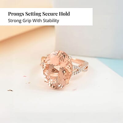Certified and Appraised Iliana 18K Rose Gold AAA Marropino Morganite and G-H SI Diamond Ring (Size 11.0) 4.10 Grams 9.00 ctw