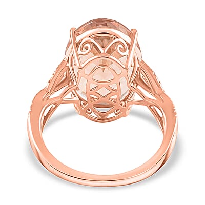 Certified and Appraised Iliana AAA Marropino Morganite and G-H SI Diamond 9.00 ctw Ring in 18K Rose Gold (Size 5.0) 4.10 Grams