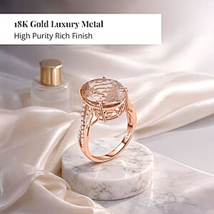 Certified and Appraised Iliana 18K Rose Gold AAA Marropino Morganite and G-H SI Diamond Ring (Size 9.5) 4.10 Grams 9.00 ctw