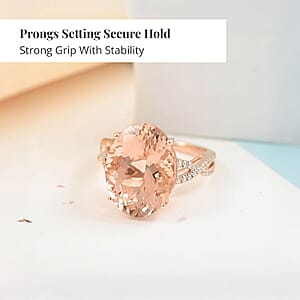 Certified and Appraised Iliana 18K Rose Gold AAA Marropino Morganite and G-H SI Diamond Ring (Size 9.5) 4.10 Grams 9.00 ctw
