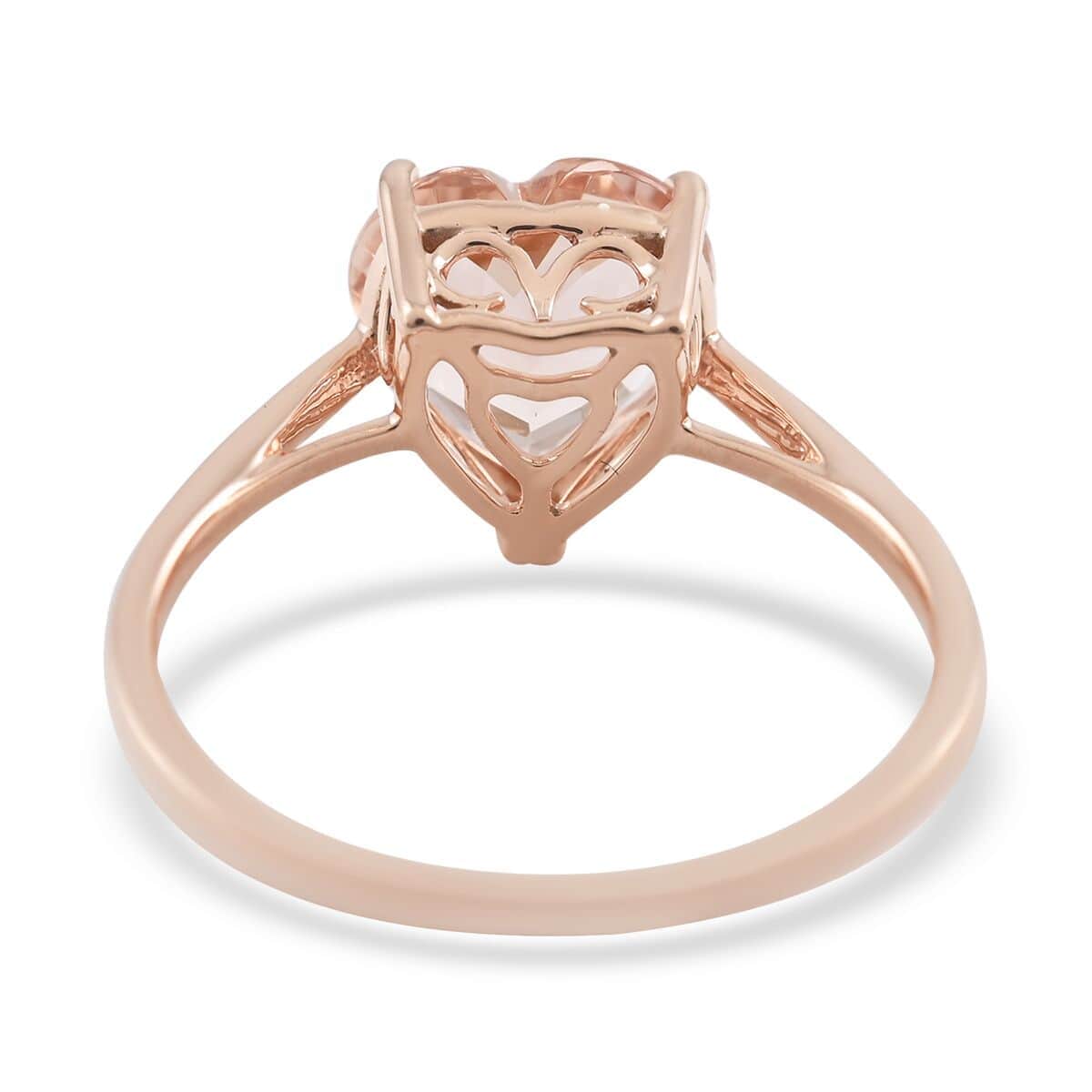 Luxoro 14K Rose Gold AAA Marropino Morganite Solitaire Ring (Size 7.5) 2.40 ctw image number 4