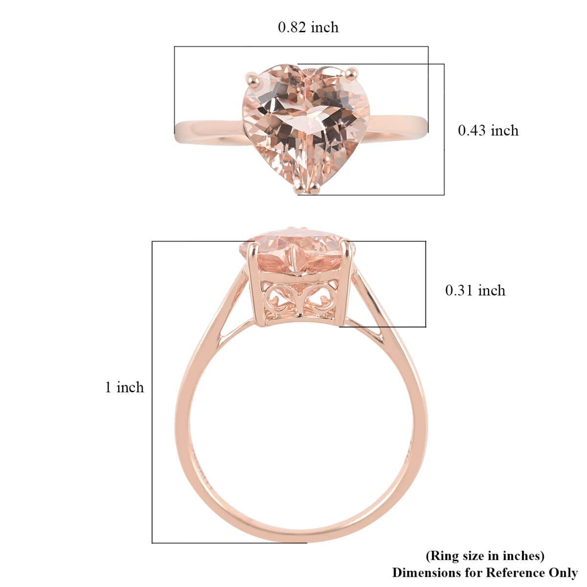 Luxoro 14K Rose Gold AAA Marropino Morganite Solitaire Ring (Size 7.5) 2.40 ctw image number 5