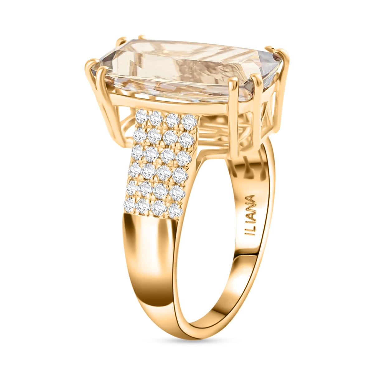 Certified & Appraised Iliana 18K Yellow Gold AAA Turkizite and G-H SI Diamond Ring (Size 7.5) 5.10 ctw image number 2