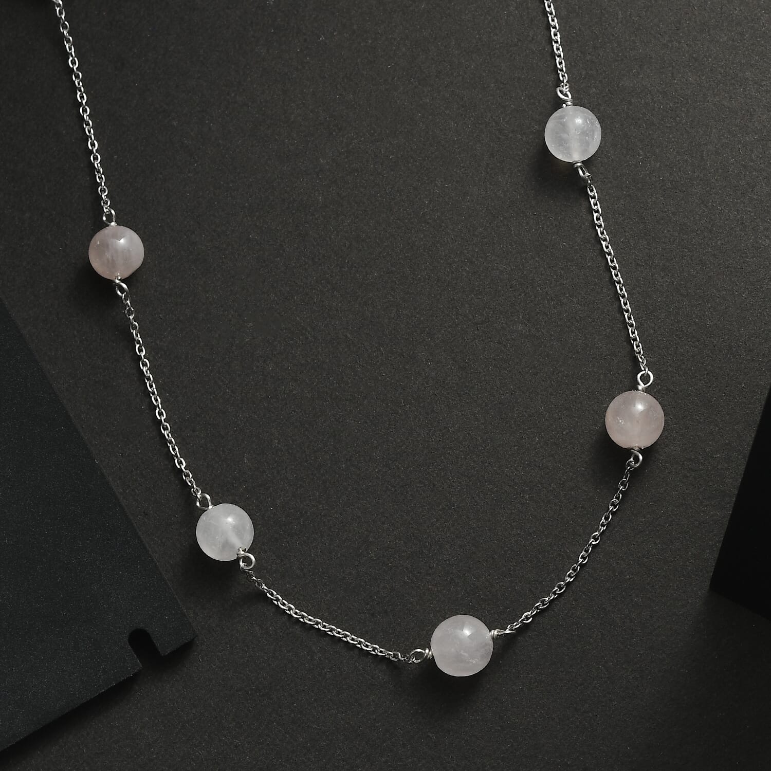 Bib Necklace 6-Strand Graduated Cubic Zirconia Station Rhodium over Sterling Silver Bib Necklace 6-Strand Graduated Cubic Zirconia Station Rhodium over Sterling Silver