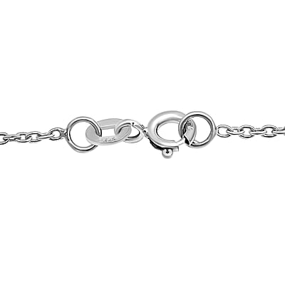 Green Aventurine Station Necklace 20 Inches in Rhodium Over Sterling Silver 35.00 ctw