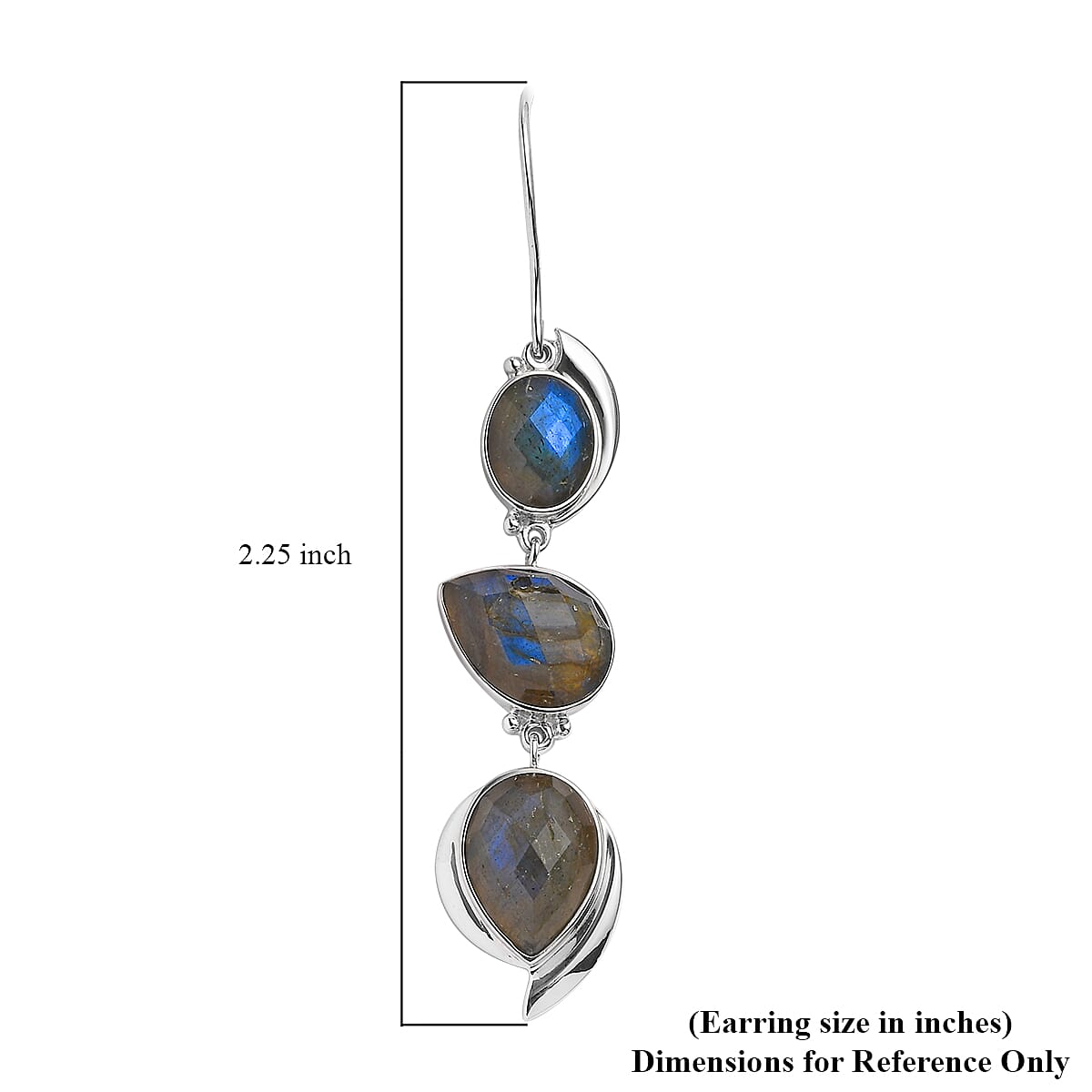 Sajen Silver AAA Malagasy Labradorite Earrings in Platinum Over Sterling Silver 27.25 ctw