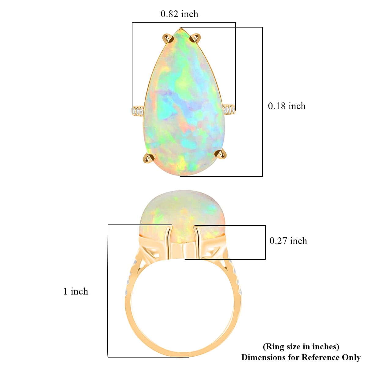 Certified Iliana AAA Ethiopian Welo Opal and G-H SI Diamond 15.25 ctw Ring in 18K Yellow Gold (Size 6.5) 4.28 Grams image number 3