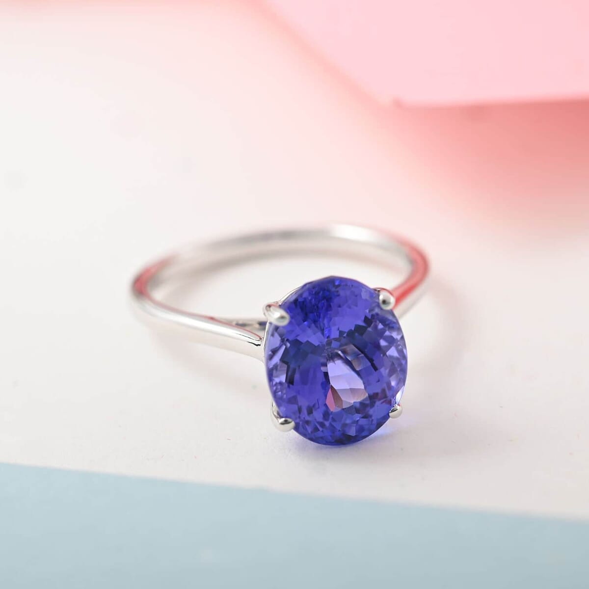 Ankur Treasure Chest Certified & Appraised Iliana 18K White Gold AAA Tanzanite Solitaire Ring (Size 5.5) 2.75 ctw image number 1